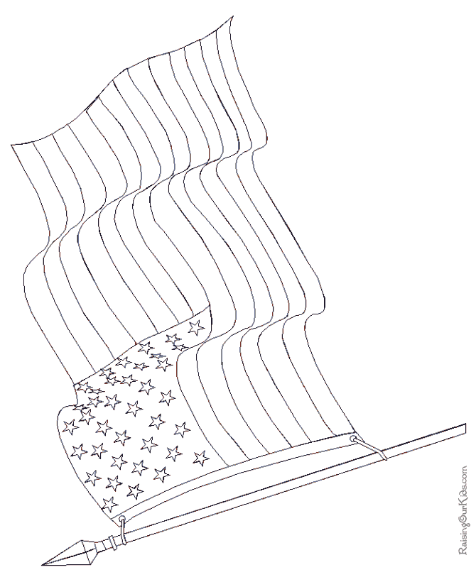 American flag to color