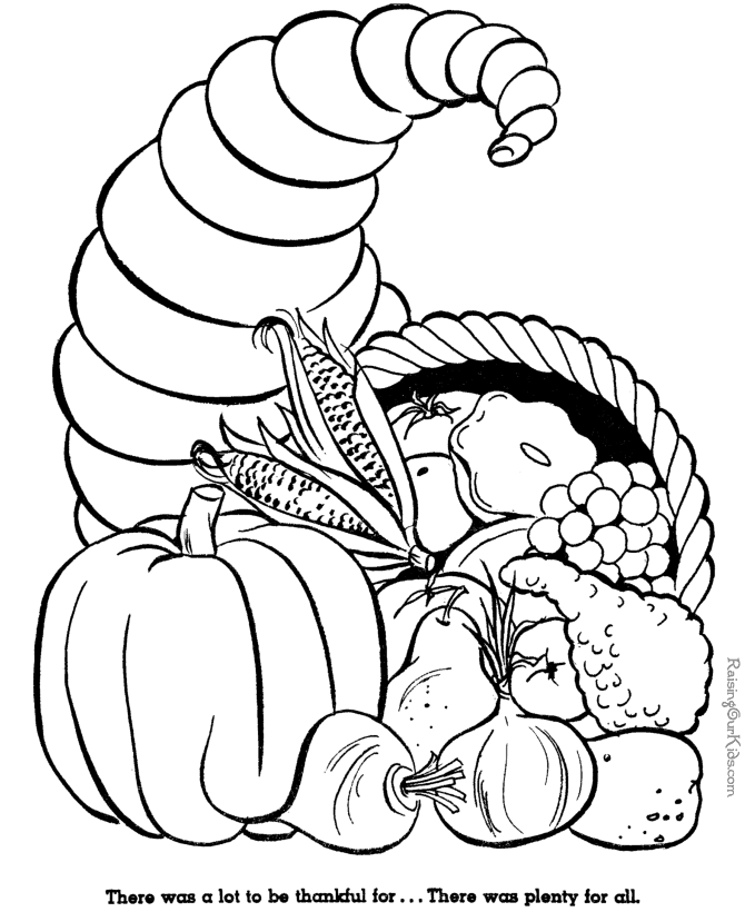 Printable Cornucopia coloring page