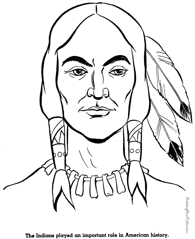 Native American Indian coloring page