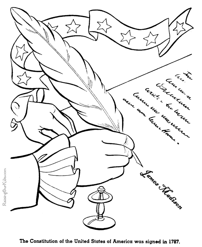 United States Constitution history pages for kid