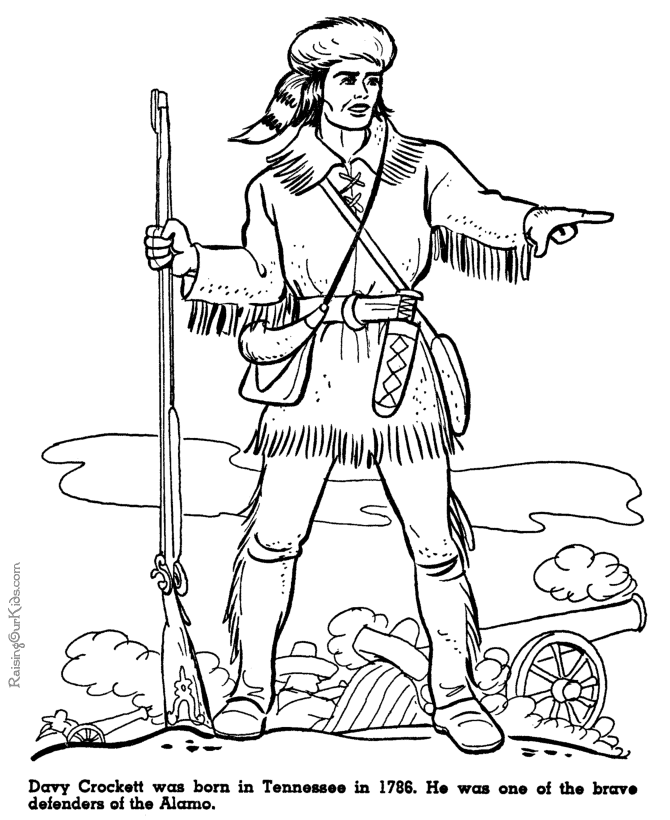 Davy Crockett at Alamo coloring pages