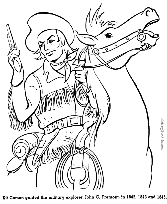 Kit Carson coloring pages - American history people