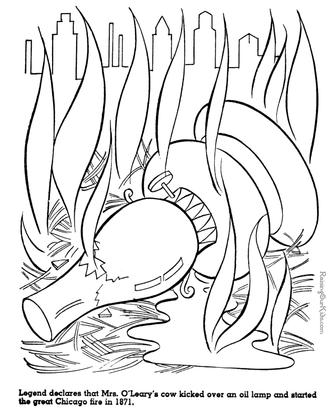 The Chicago Fire - History coloring pages for kid