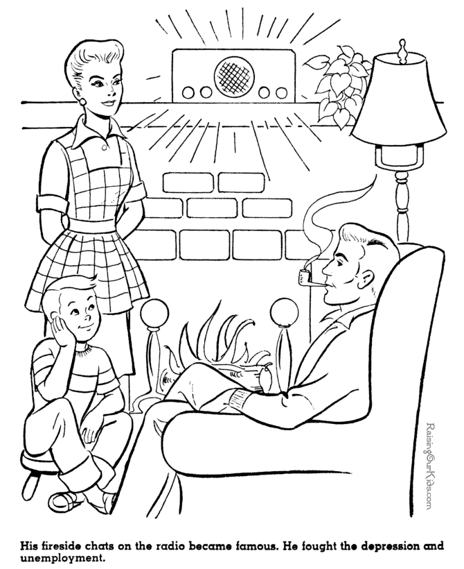 FDR fireside chats - American history picture for kid