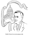 Franklin D Roosevelt picture to color