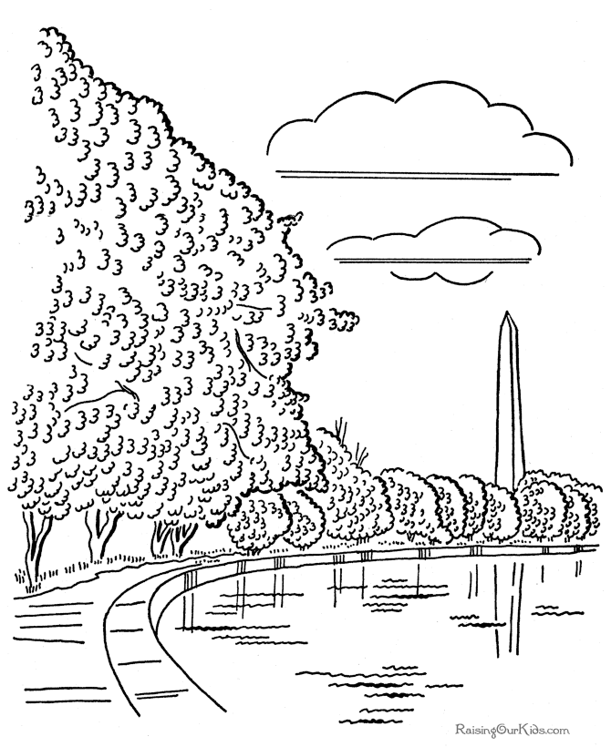 Washington Monument coloring page
