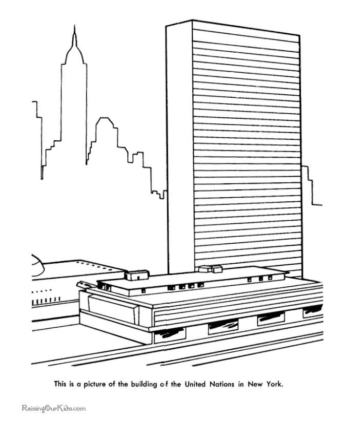 United Nations Building coloring page