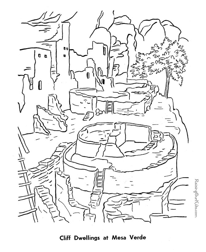 Historic Places - Mesa Verde coloring page