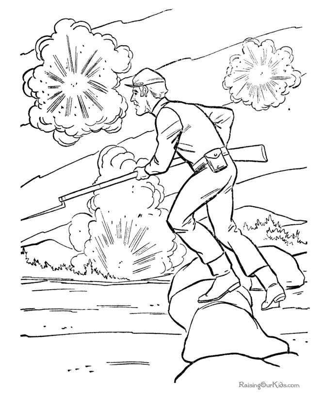 Printable Military history coloring pages for kids