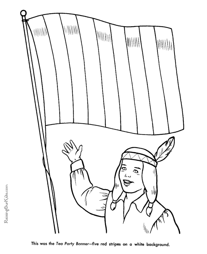 Patriotic kids page to color