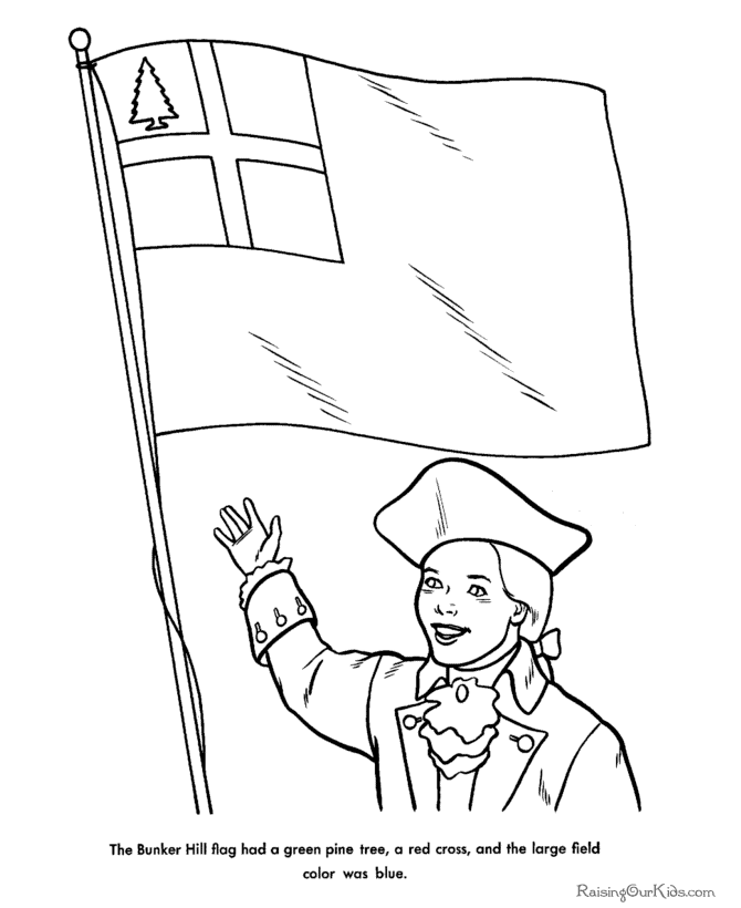 Patriotic kids page to print and color