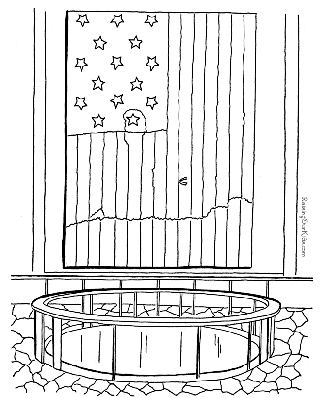 Patriotic Symbols - US Flag printable coloring page