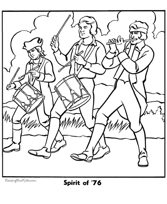 Patriotic Symbols - Spirit of 76 picture to color