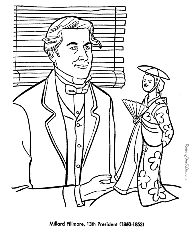 Free printable President Millard Fillmore coloring pages