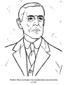 Woodrow Wilson facts and coloring page