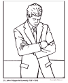 Biography and coloring picture