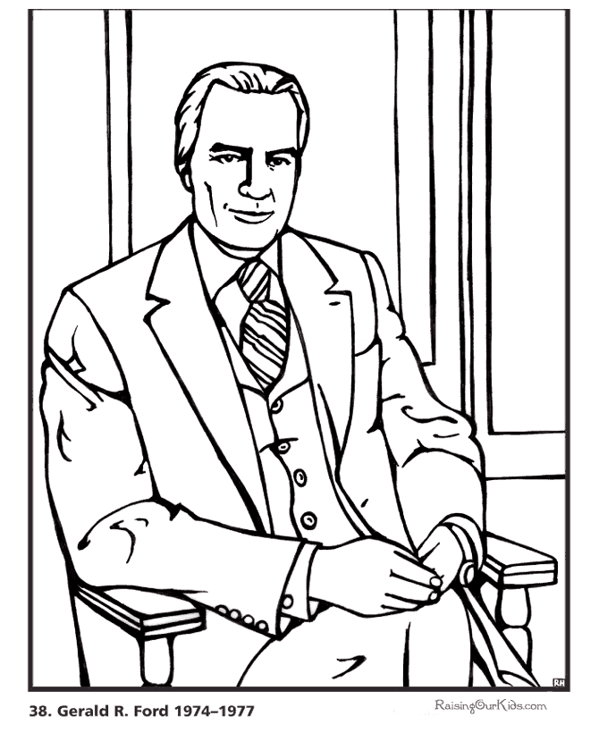 Gerald Ford - Biography, Facts, Pictures and Coloring pages - Free printable President