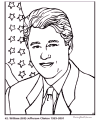 Bill Clinton facts and coloring pages