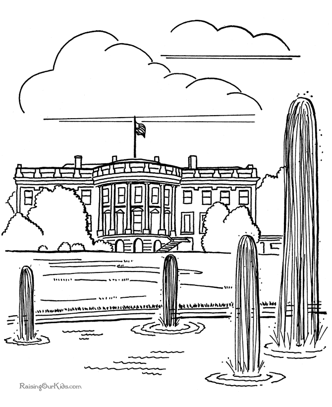 The White House coloring page